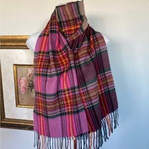 New CEJON made in Italy pinky soft plaid scarf